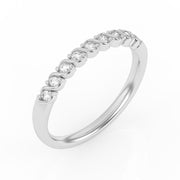 Demi-alliance 9 diamants ronds 0.13 carat or blanc 14 carats Célia